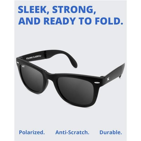 Foldable Polarized Sunglasses UV400 Protection Compact Shades for Men Women - Picture 2 of 7